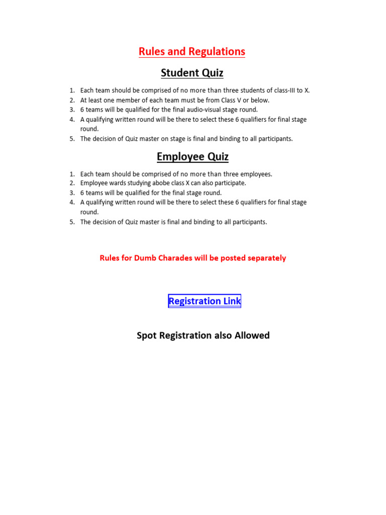 Rules and Regulation | PDF