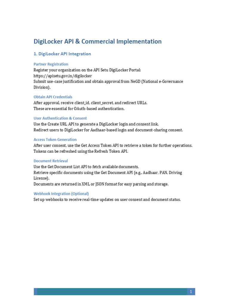 DigiLocker API Integration Implementation PDF | PDF | Uniform Resource ...