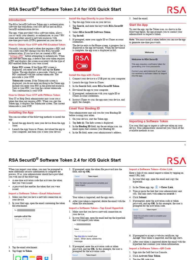 RSA SecurID Software For IOS | PDF | Mobile App | Ios