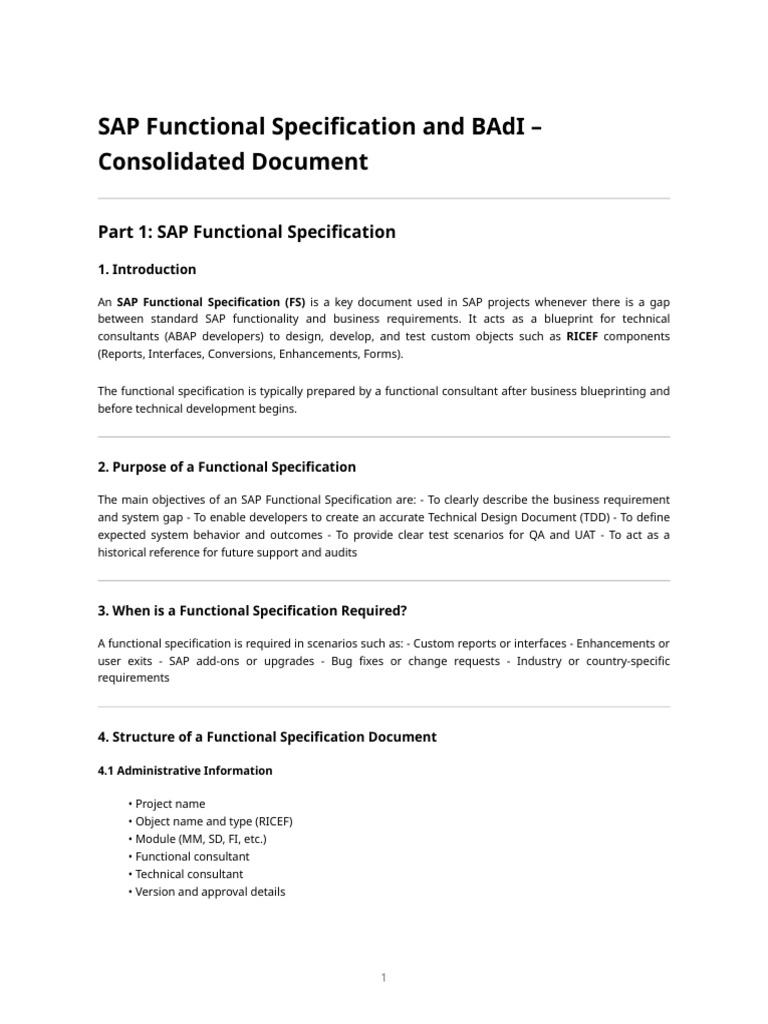 Functional Specification and Bad I - Combined Document | PDF | Systems ...
