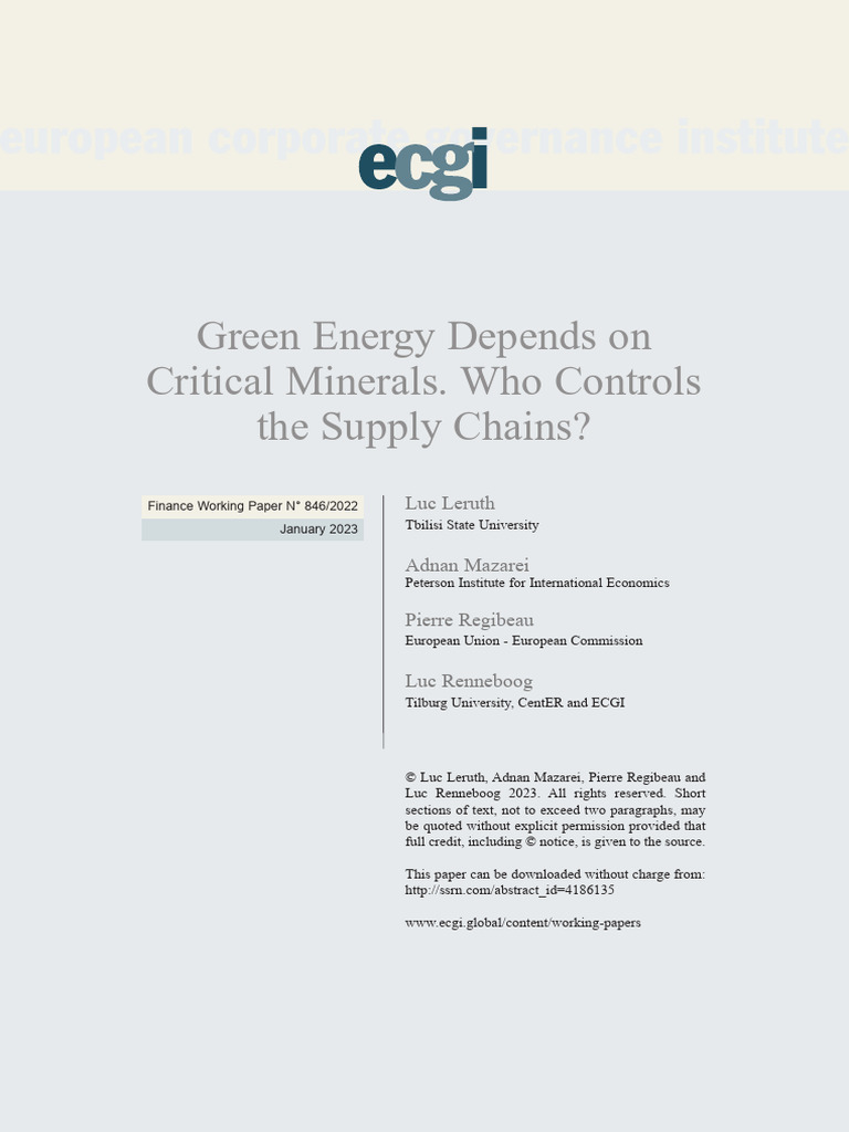Green Energy Depends On Critical Minerals - Who Controls The Supply ...