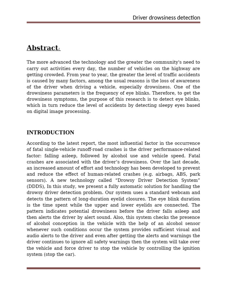 Driver Drowsiness Detection | PDF | Traffic Collision
