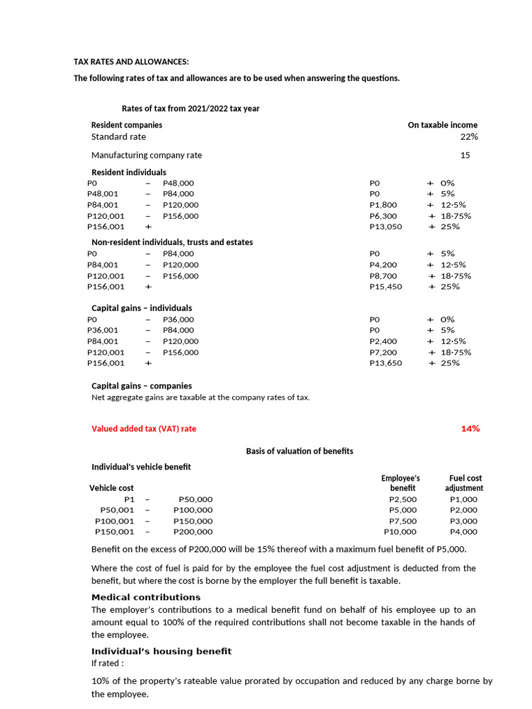 Tax Tables 2025 ACCA Batch | PDF | Taxes | Capital Gains Tax
