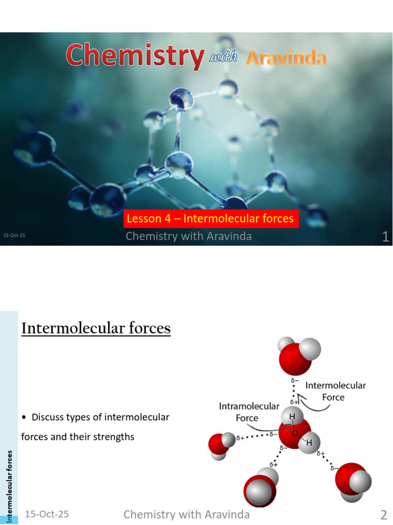 Intermolecular Forces 11th October | PDF | Intermolecular Force ...