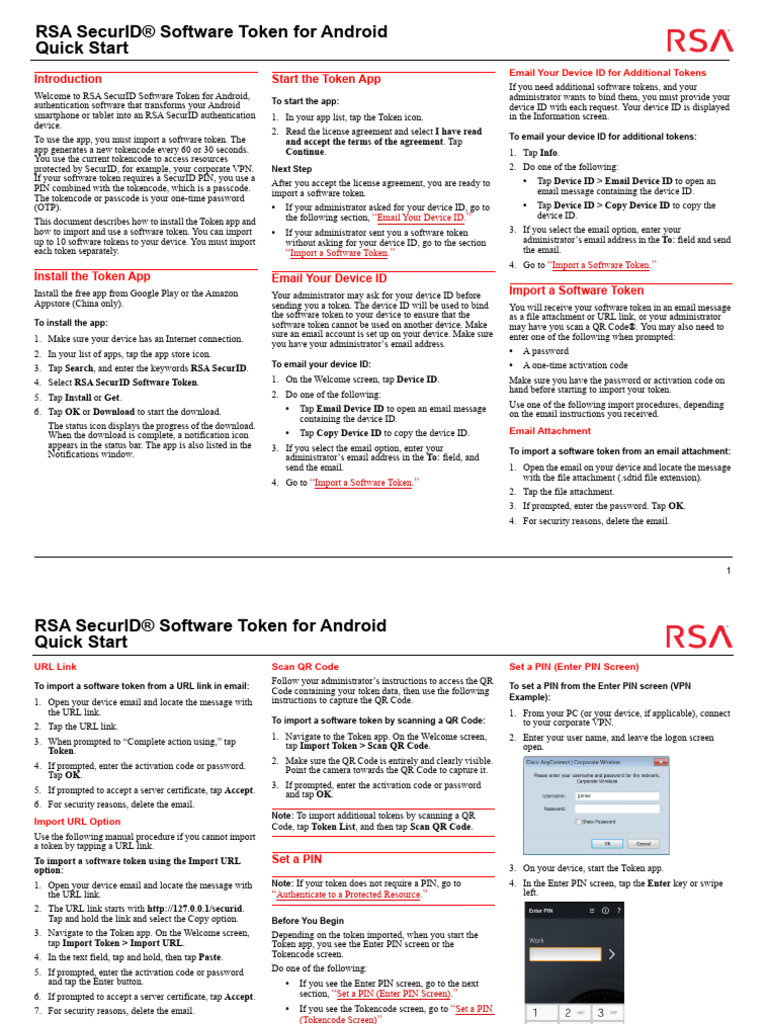RSA SecurID Software For Android | PDF | Password | Qr Code