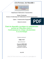 Communication Environnementale Et Développement Durable Au Sénégal