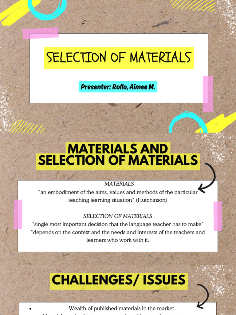 Selection of Instructional Materials | PDF | Teachers | Pedagogy