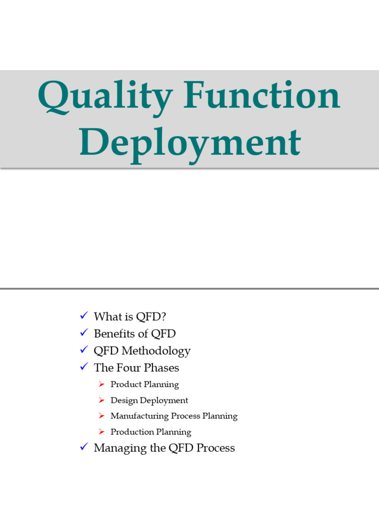 Quality Function Deployment | PDF | Business | Business Process