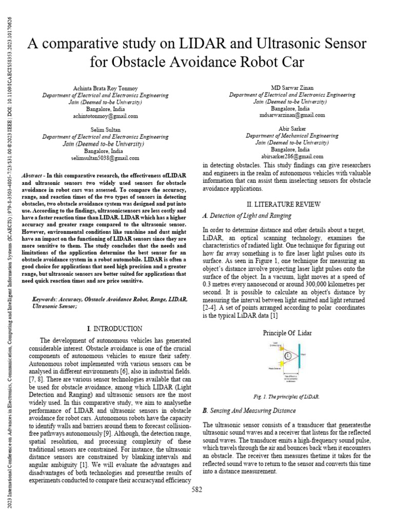 A Comparative Study on LIDAR and Ultrasonic Sensor for Obstacle ...