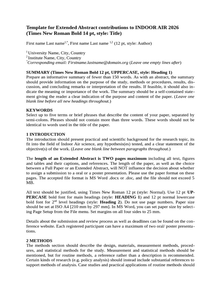 IA2026 Extended Abstract Template | PDF | Abstract (Summary)
