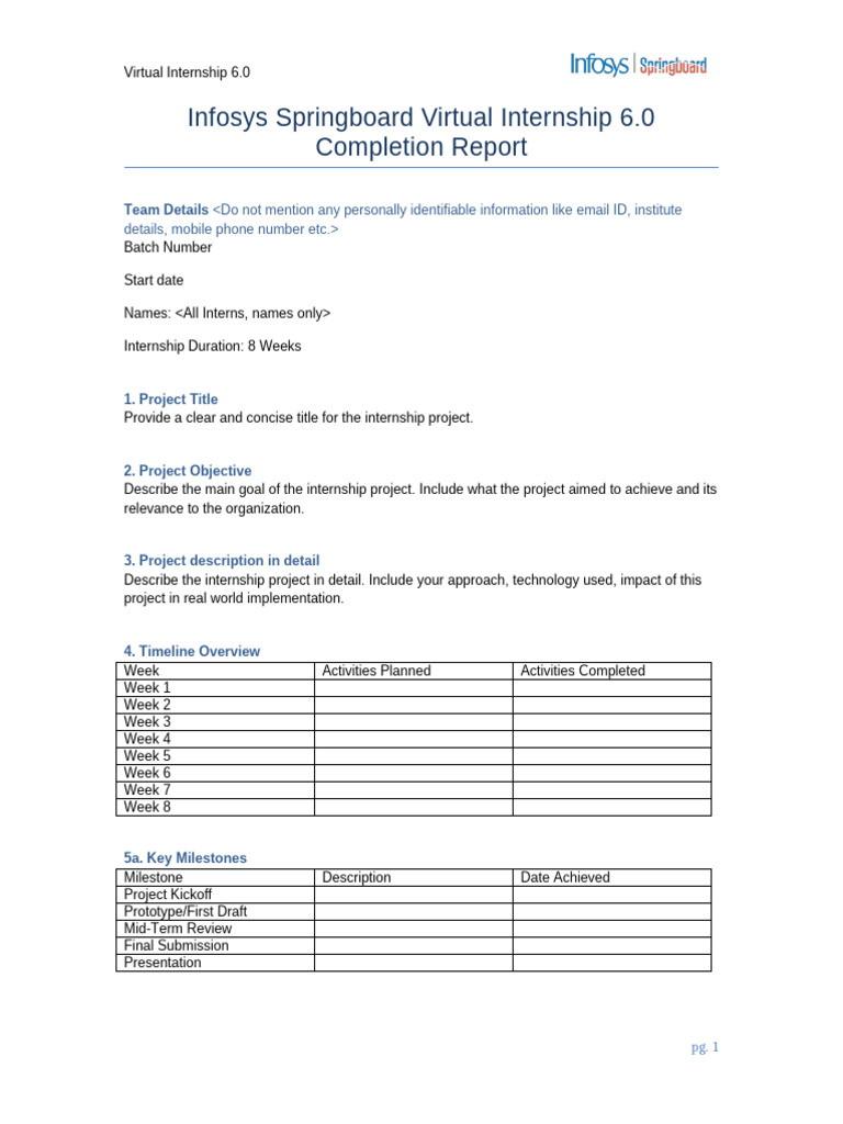 Project Document Template | PDF