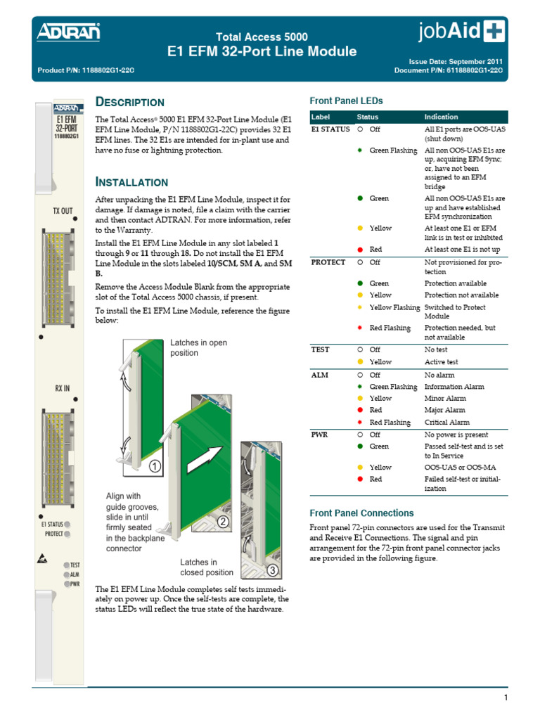61188802G1-22 E1 EFM 32-Port Line Module | PDF | Command Line Interface ...