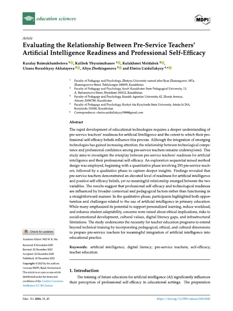 AI - Readiness and Self Efficacy | PDF