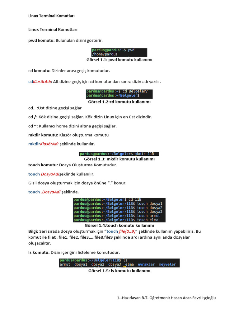 Linux Terminal Komutları | PDF