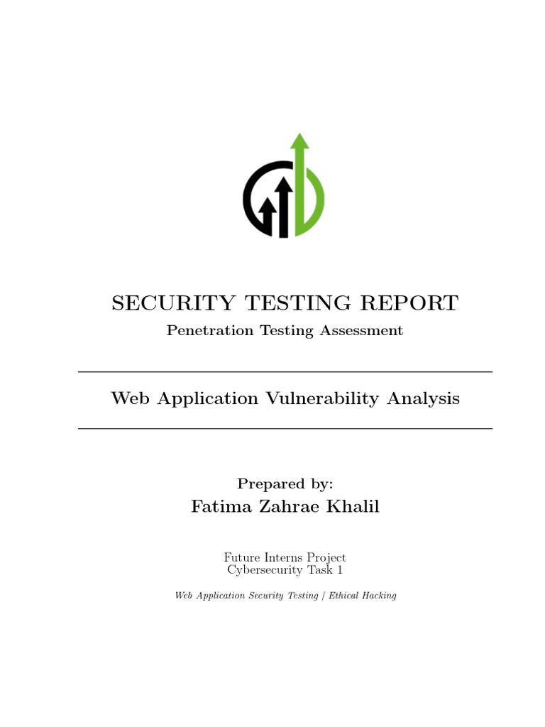 Security Testing Report DVWA Future Interns Task1.PDF | PDF ...