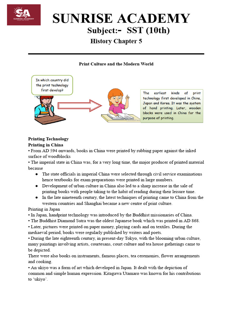 Class 10th History Chapter 5 Notes | PDF | Books | Printing Press