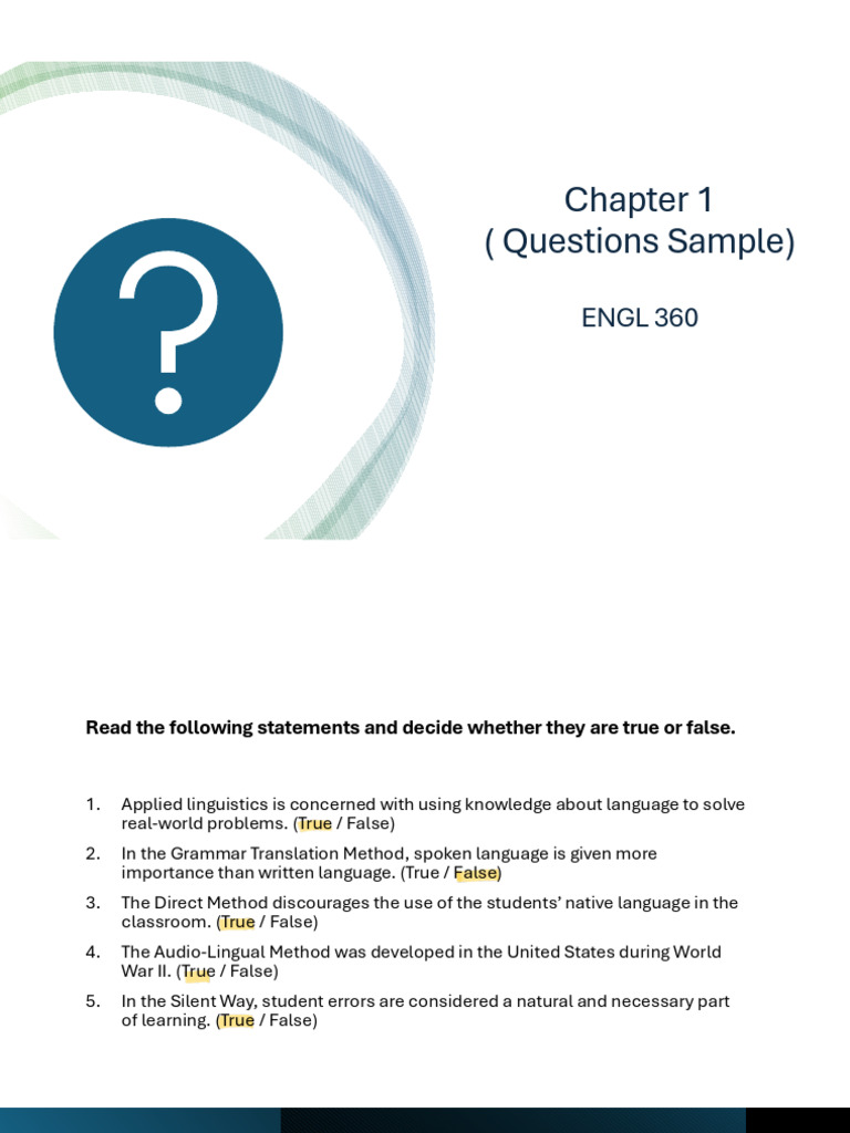 Chapter 1. Questions PDF | PDF | Human Communication | Procedural Knowledge