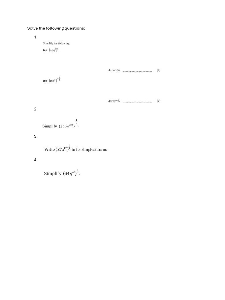 Algebra Year 11 Indices | PDF
