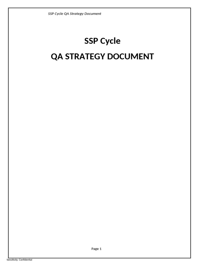 SSP Cycle Test Strategy Document Draft | PDF | Software Testing ...