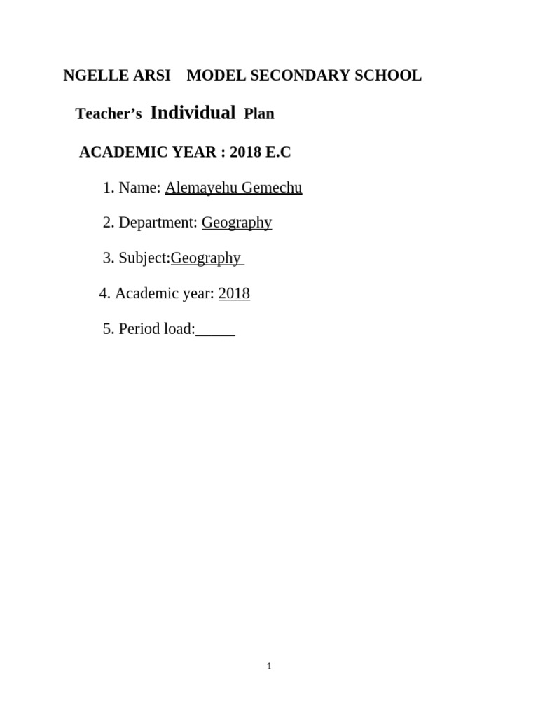.trashed-1762449889-INDIVIDUAL PLAN 2018 | PDF | Teachers | Governance
