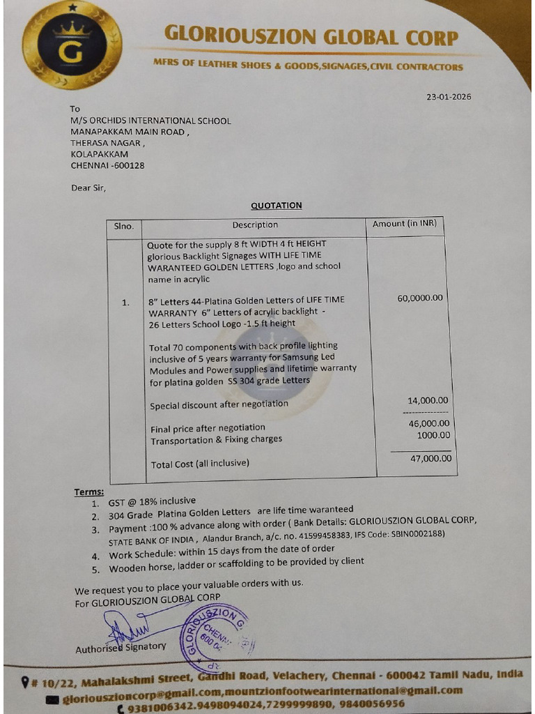 Signage Board - Quotation (1) | PDF