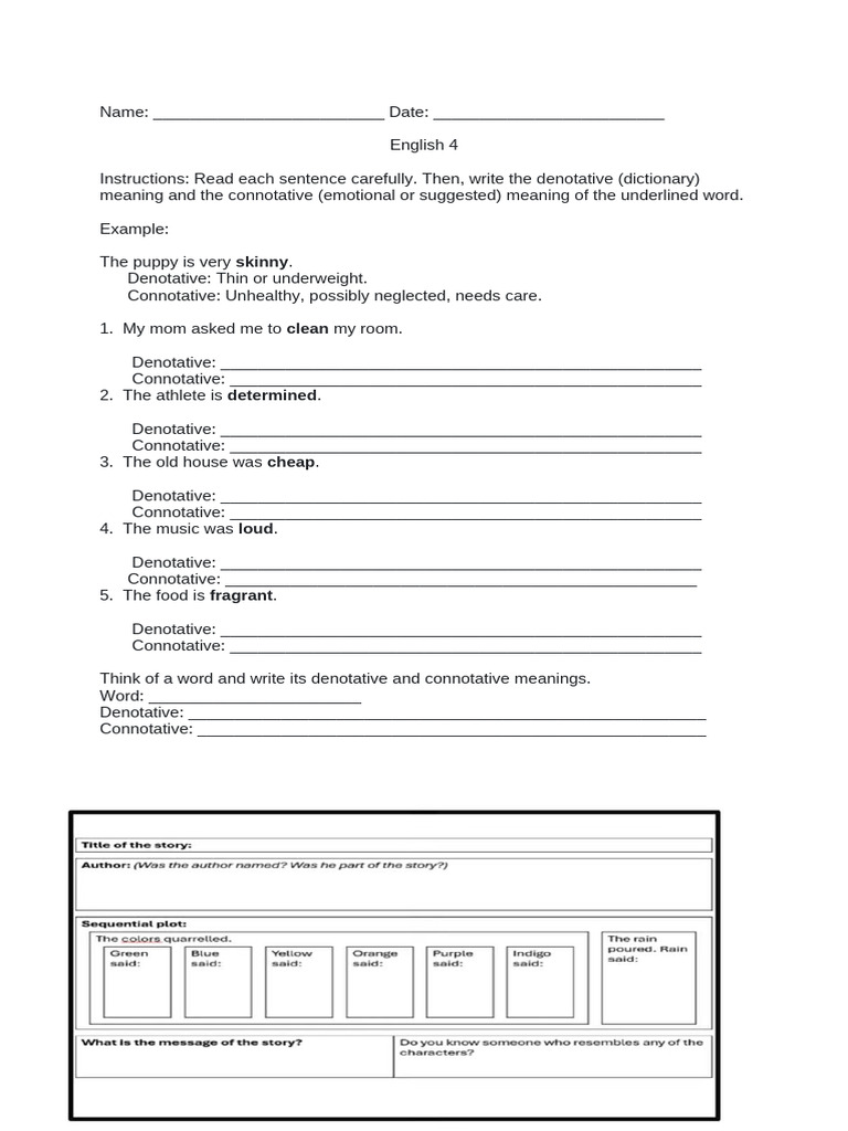 q3, w1 Worksheets | PDF