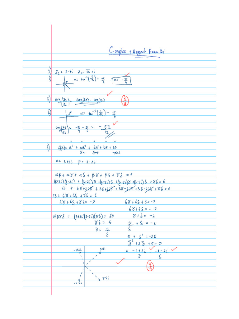 Complex Numbers Exam Questions | PDF
