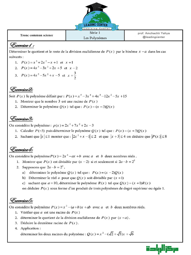 Polynômes Exercices | PDF
