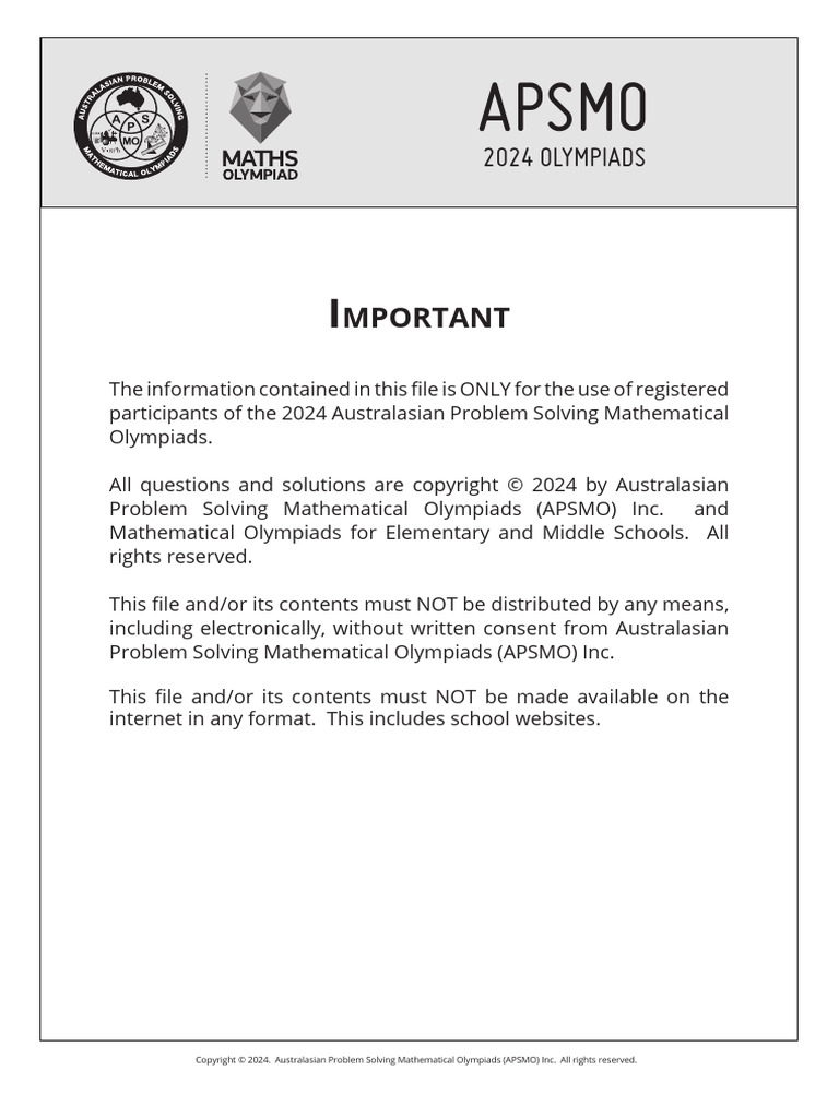 pAPSMO-2024 - MOS - Paper3 - FullDocument - 202407 | PDF | Area ...