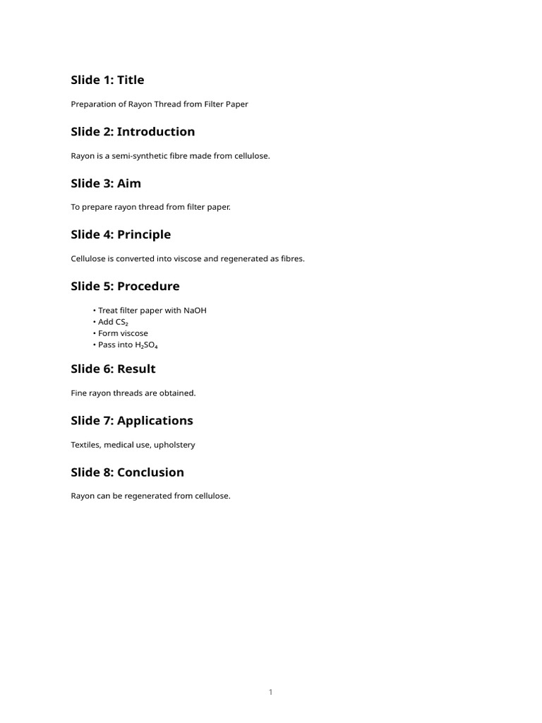 Rayon From Filter Paper - PPT Content | PDF
