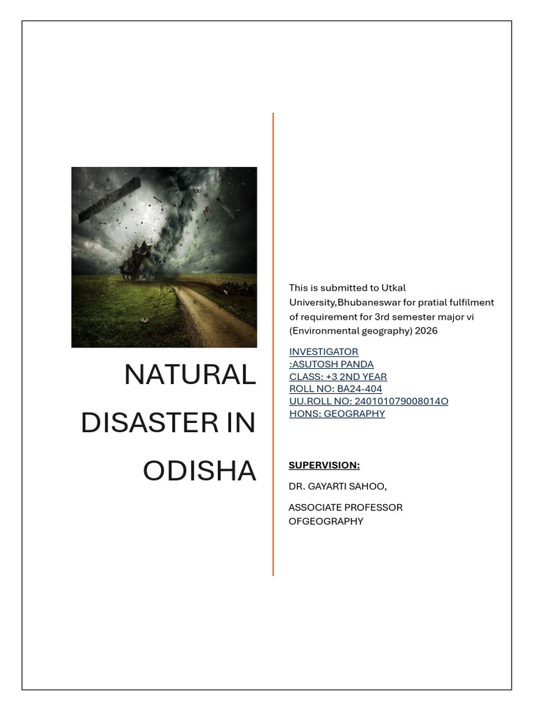 Natural Disaster in Odisha | PDF | Flood | Natural Disasters