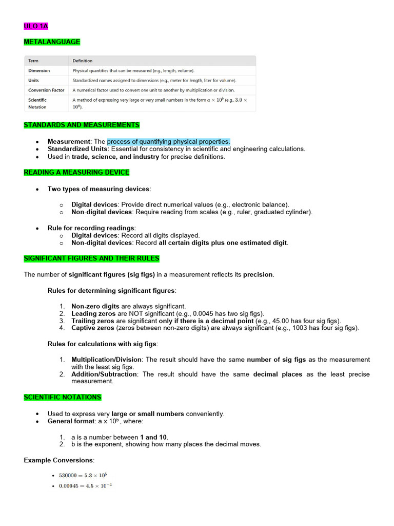 Chemistry Notes For 1st Exam Sim | PDF | Significant Figures | Pesticide