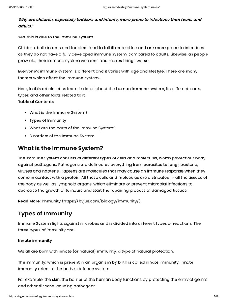 Biology Immune-System-Notes | PDF | Immune System | Adaptive Immune System
