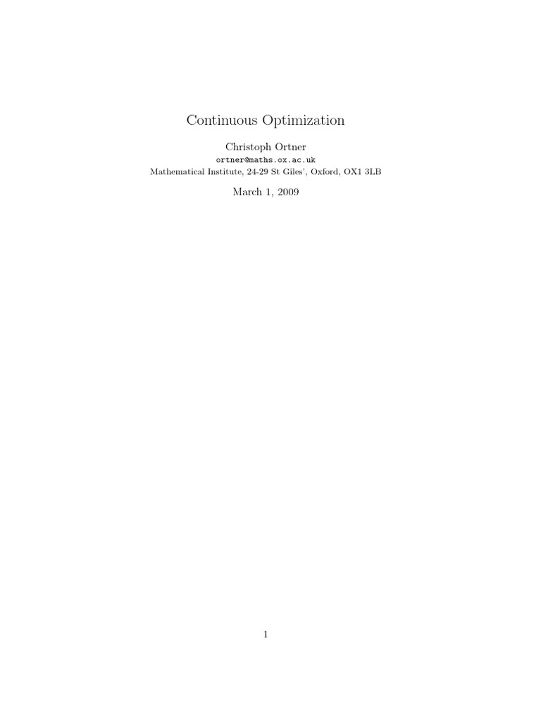 Continuous Optimization | PDF | Mathematical Optimization | Eigenvalues ...