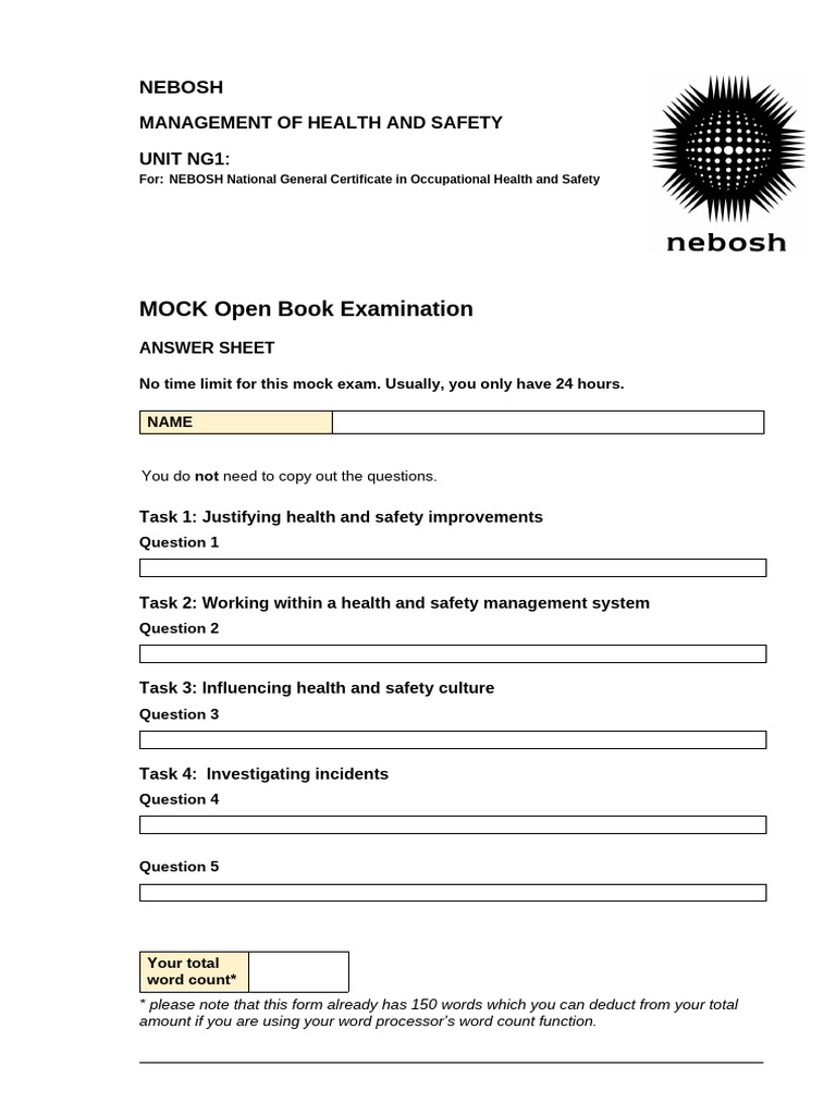 Mock Exam Answer Sheet | PDF