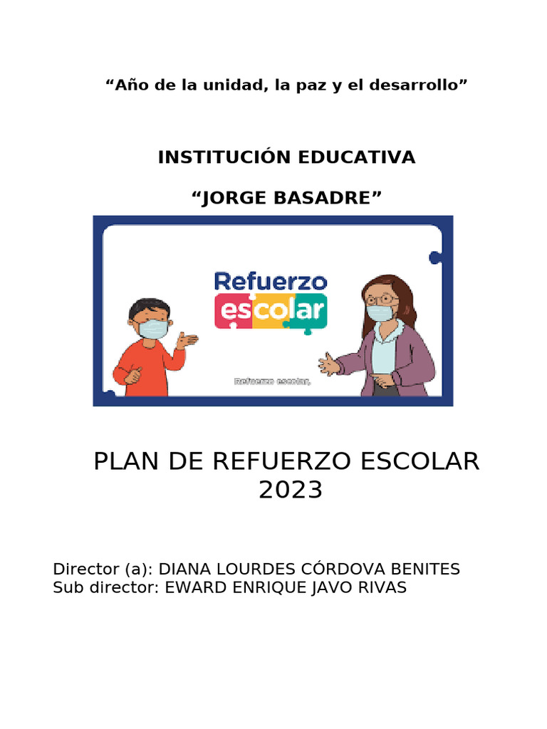 Plan de Refuerzo Escolar 2025 | PDF | Plan de estudios | Evaluación