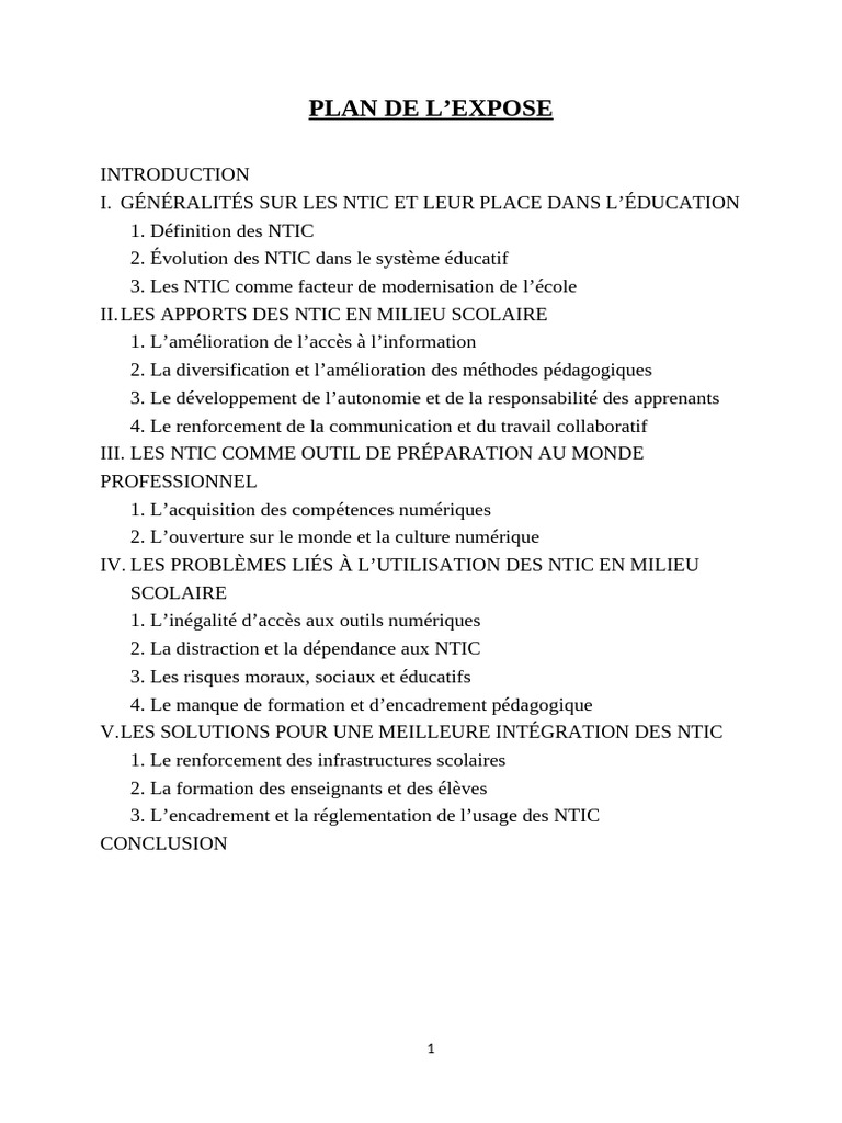 Expose de Francais Sur Ntic | PDF | Technologies de l'information et de ...