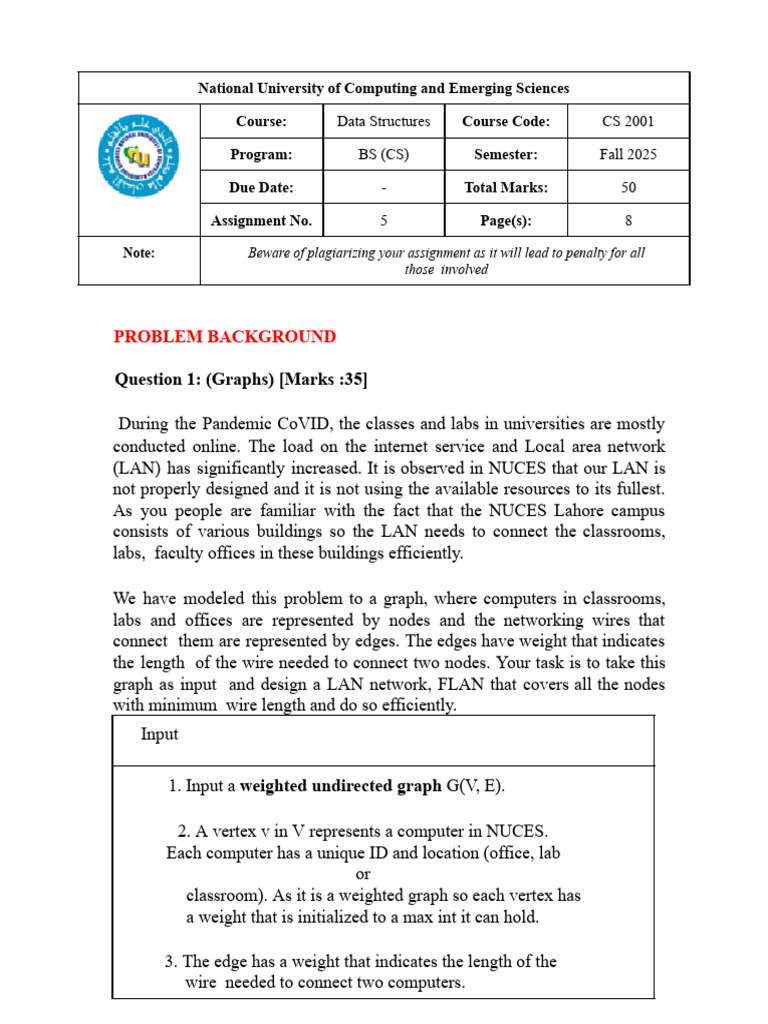Data Strcutures Assignment 5 | PDF | Vertex (Graph Theory) | Computer ...