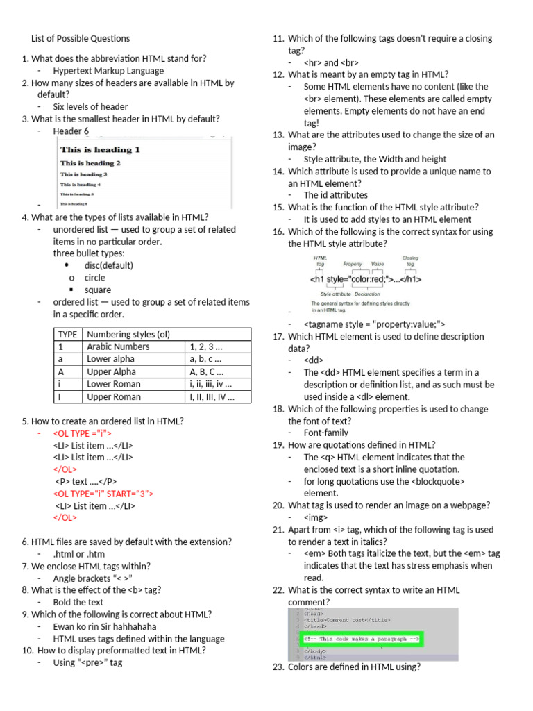 ICT HTML Quiz Items 3rd Quarter | PDF | Html | Html Element