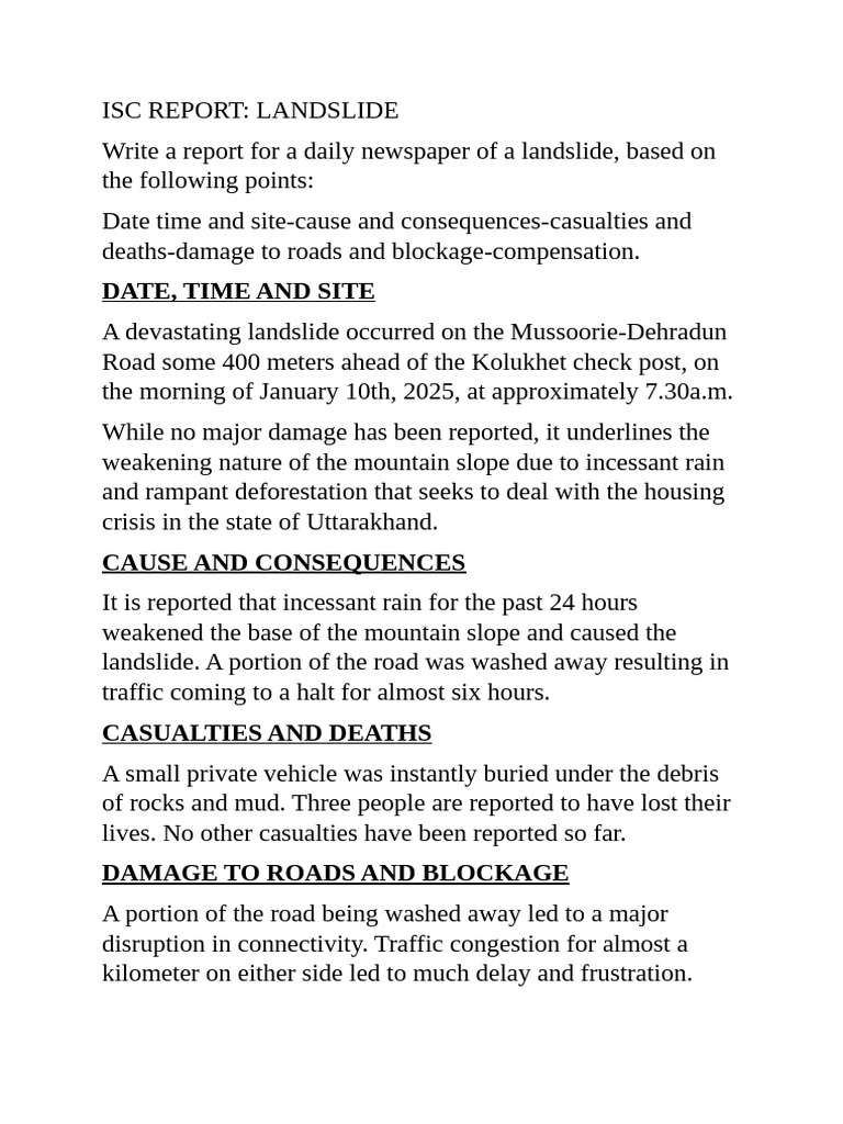 ISC Landslide Report | PDF