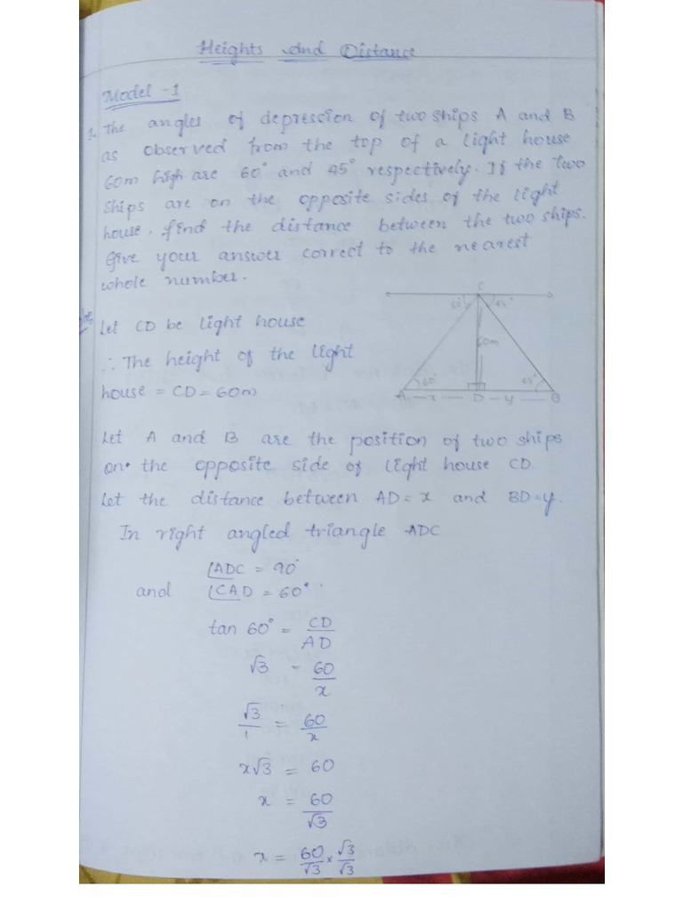 Heights and Distance.1 | PDF