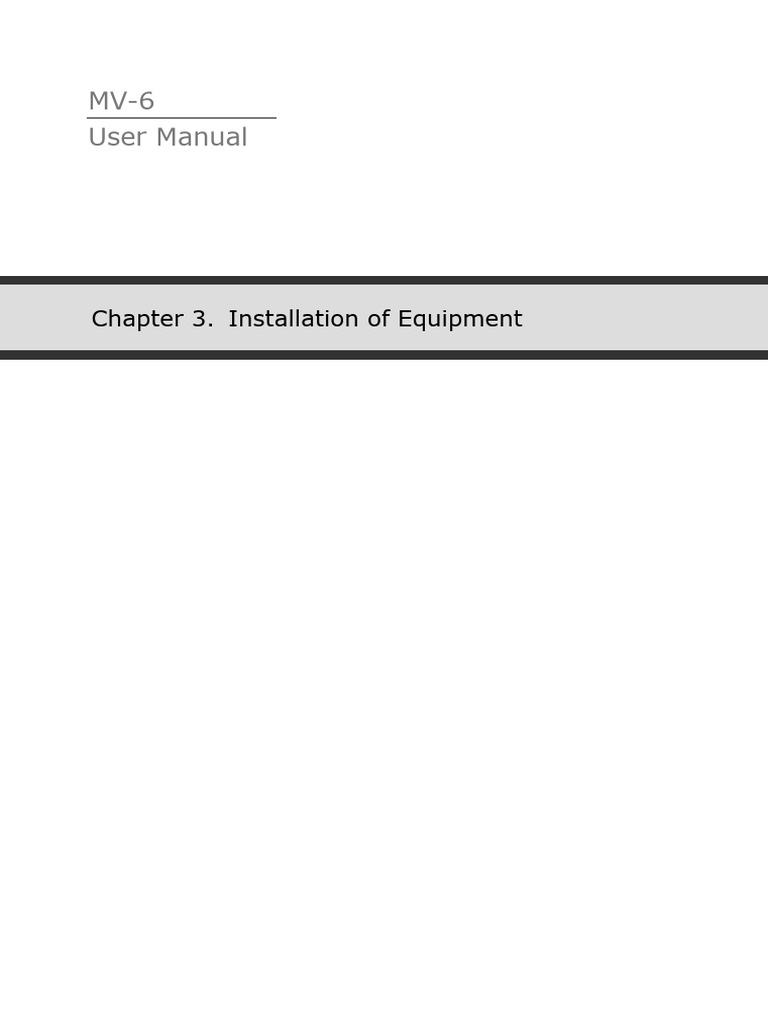 MV-6 - Chapter 3. Installation of Equipment (En) | PDF | Ac Power Plugs ...
