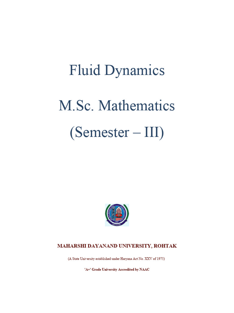 Fluid Dynamics 21MAT23C3 | PDF | Fluid Dynamics | Continuum Mechanics