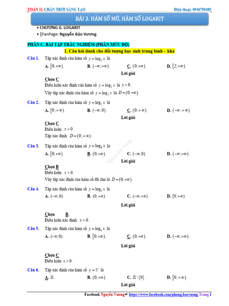 Bai 3 Ham So Mu,Logarit DA TN | PDF