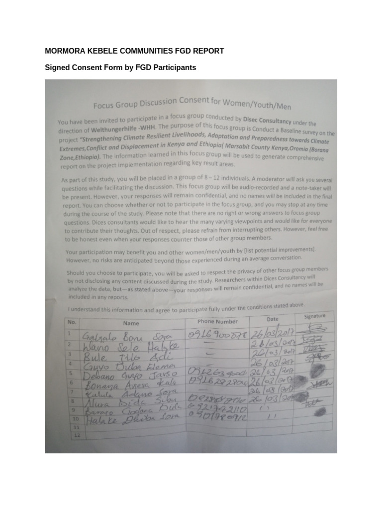 Mormora Kebele Communities FGD | PDF