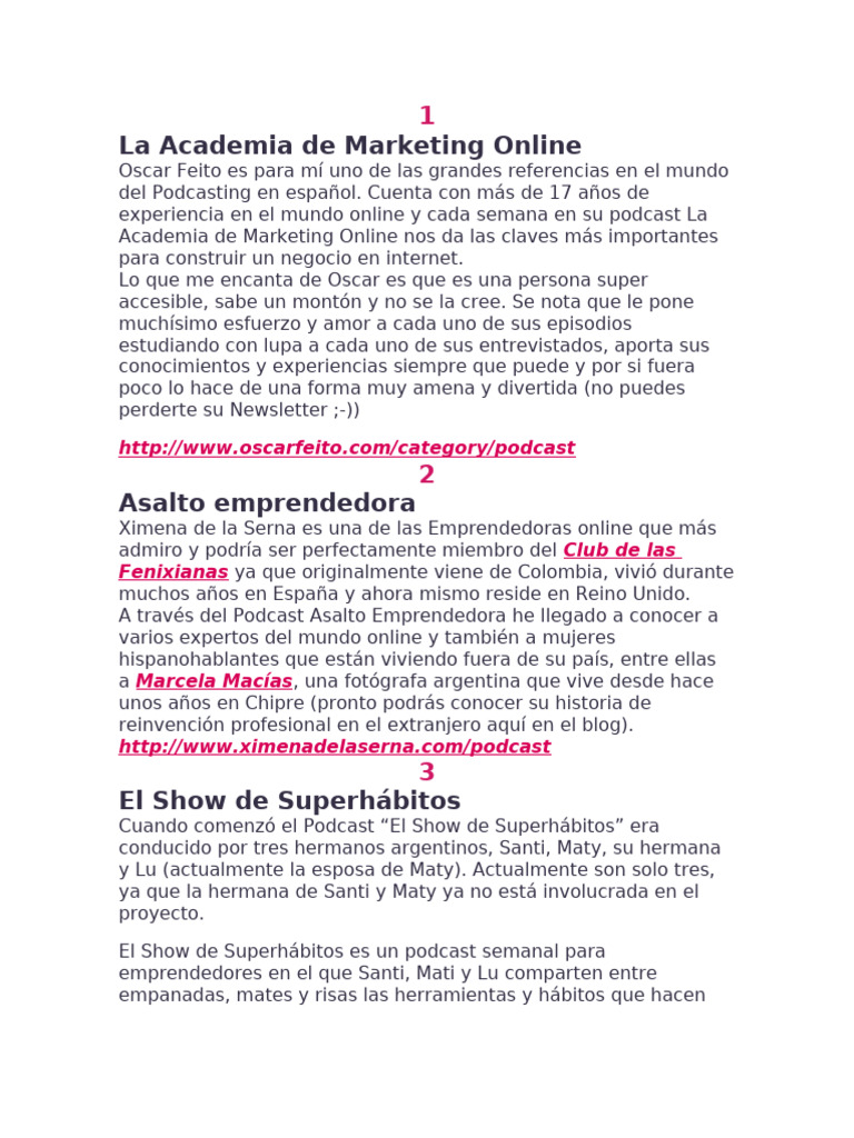 Poscasd de Empredimiento y Crecimiento Personal | PDF
