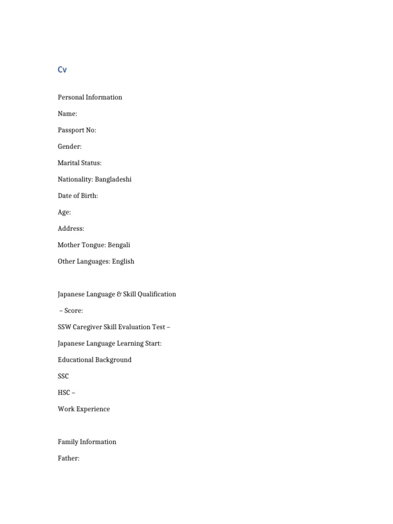 Sample CV | PDF