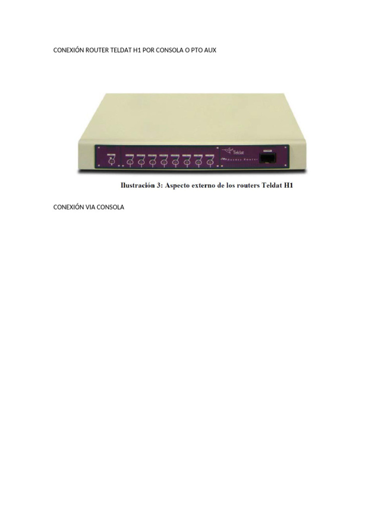Conexión Router Teldat h1 Por Consola o Pto Aux | PDF