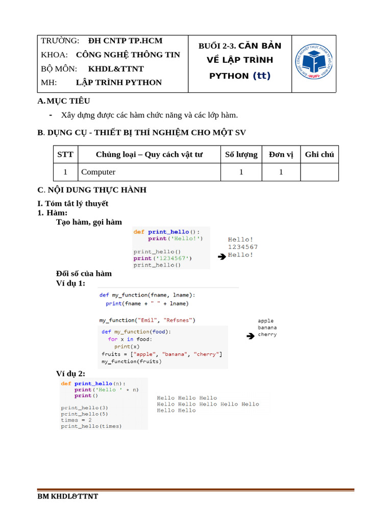 Tuan2-3 - Gioi Thieu Python (TT) | PDF