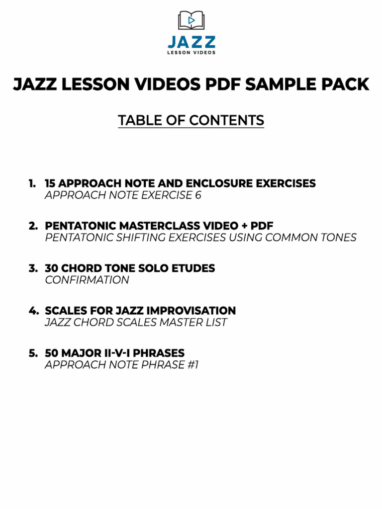 Free JLV Sample Pack (Treble Clef) | PDF